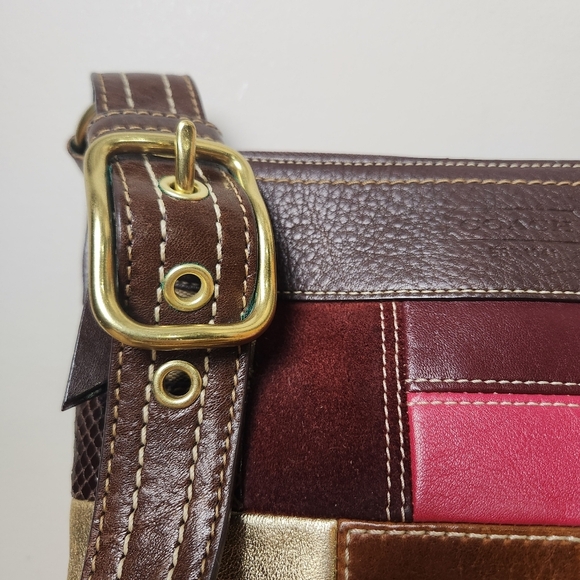 Coach Limited Edition Patchwork Crossbody Bag Mixed Leathers Authentic - Picture 6 of 16